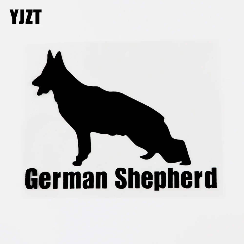 

YJZT забавная наклейка на автомобиль в виде немецкой овчарки, 15 см × 11,2 см, Черная/Серебристая виниловая наклейка 8C-0728