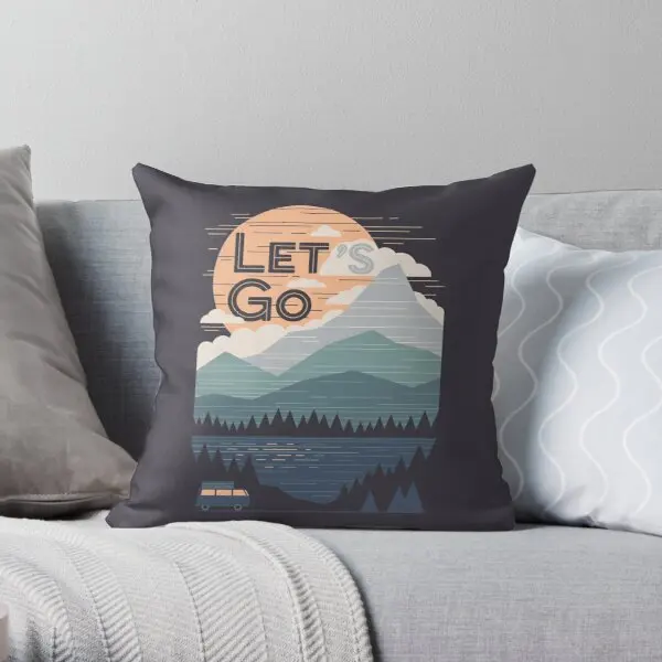 

Let'S Go Printing Throw Pillow Cover Square Office Sofa Decorative Waist Fashion Throw Cushion Soft Fashion Pillows not include