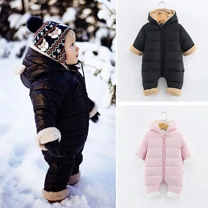

Tinypeople cute bear baby romper winter keep warm Thicken cotton infant coat baby boy hooded jumpsuit girl onesie newborn jacket