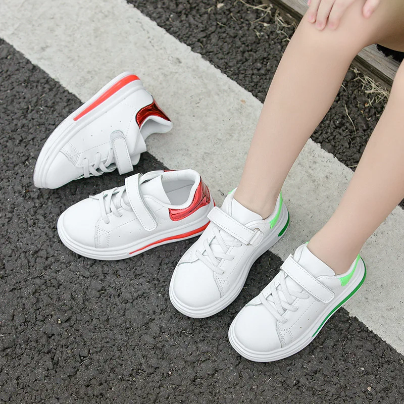 

Fashion Girls Boys Kids Sneakers Shoes PU Anti-Slip Breathable Children Sneakers Shoes Flats Running Shoes New Autumn 2021 Hot