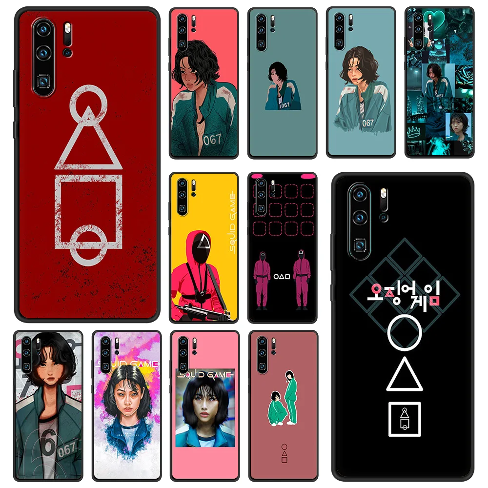 

Squid Game 067 Fundas Cover Bag For Huawei P30 Pro P Smart Z Y6 Y7 2019 P40 Lite E Phone Case Silicon Shockproof Shell Coque TPU