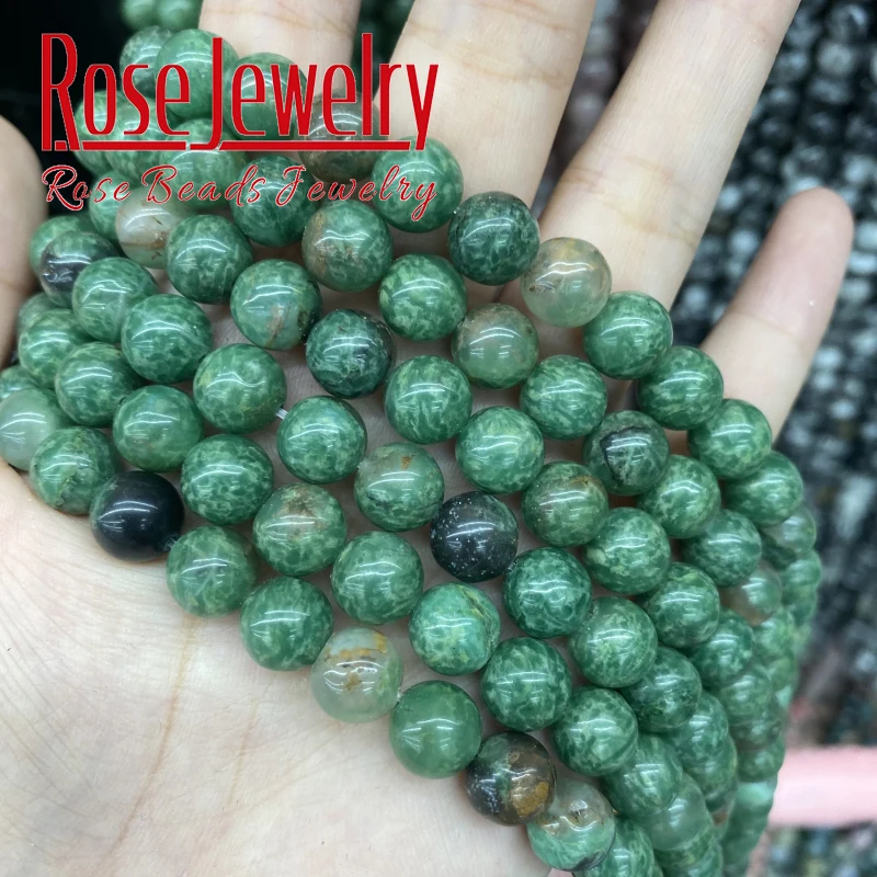 

Natural Stone African Green Jades Round Loose Beads 4 - 10MM Pick Size 15" For Jewelry Making DIY Bracelet Necklace Accessories