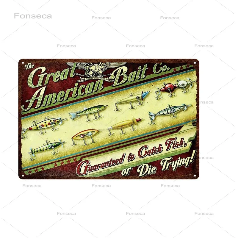 С изображением морских рыб металлический знак доска винтажный постер пластина