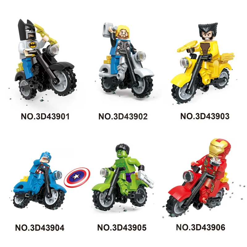 6 комплектов Черепашки Ниндзя фигурки кирпичные игрушки детские Сделай Сам