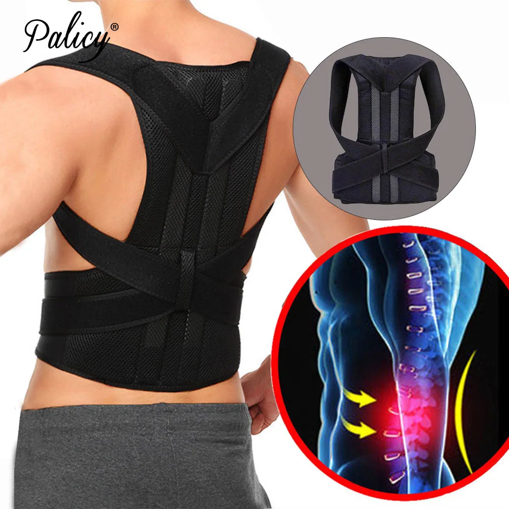 Posture Corrector Back Lumbar Support Shoulder Back Brace Belt Neck Pain Relief Neoprene Strap Pain Relief Belt Adjustable Steel