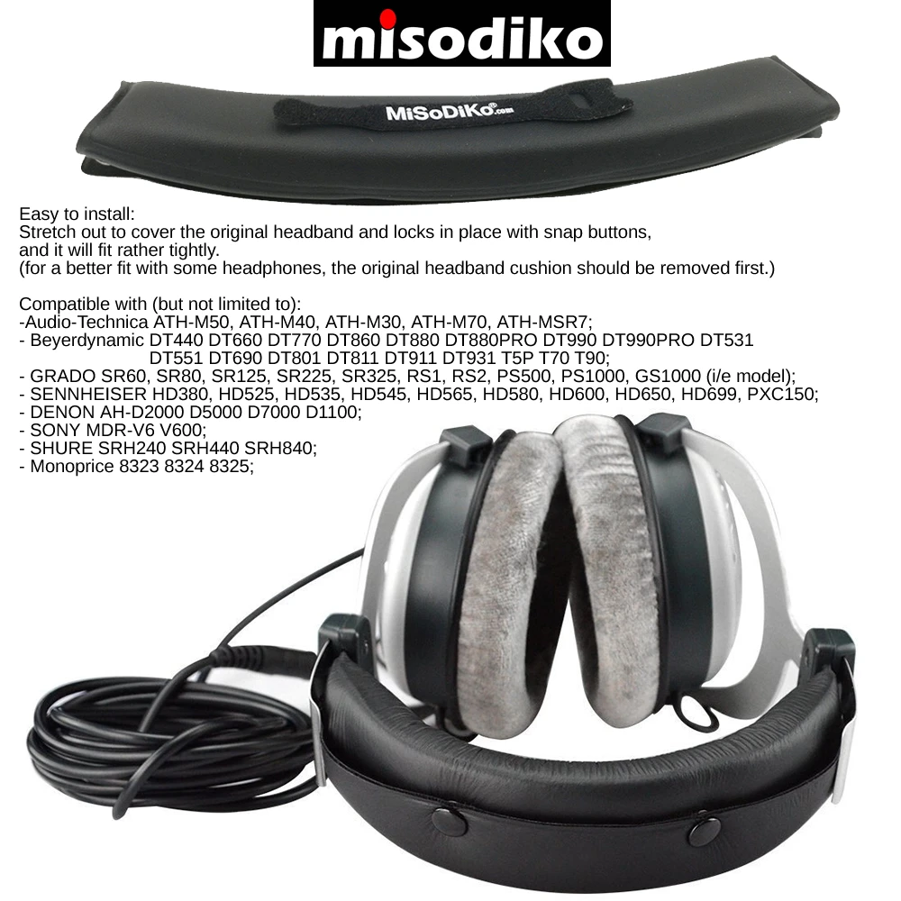 Сменные накладки misodiko для повязок на голову Beyerdynamic DT 770 880 990 PRO|Аксессуары