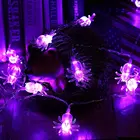 Светодиодный светильник-паук для Хэллоуина, 102040 дюймов, на батарейках, светодиодный, для внутреннегонаружного освещения, вечерние