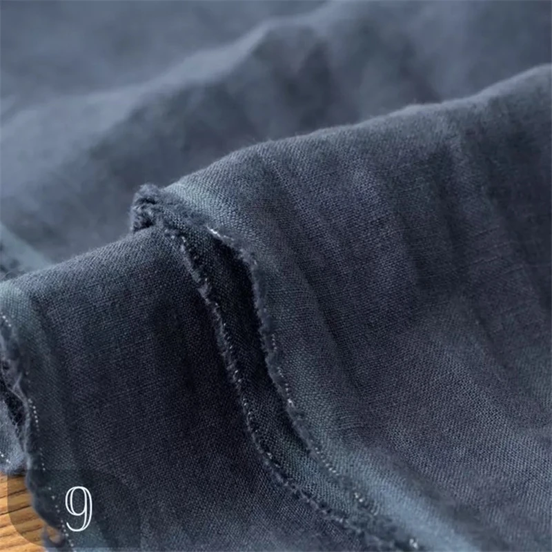 Льняная ткань для одежды цвет слоновой кости серый синий 10 метров HD1006 100% 135 см 268