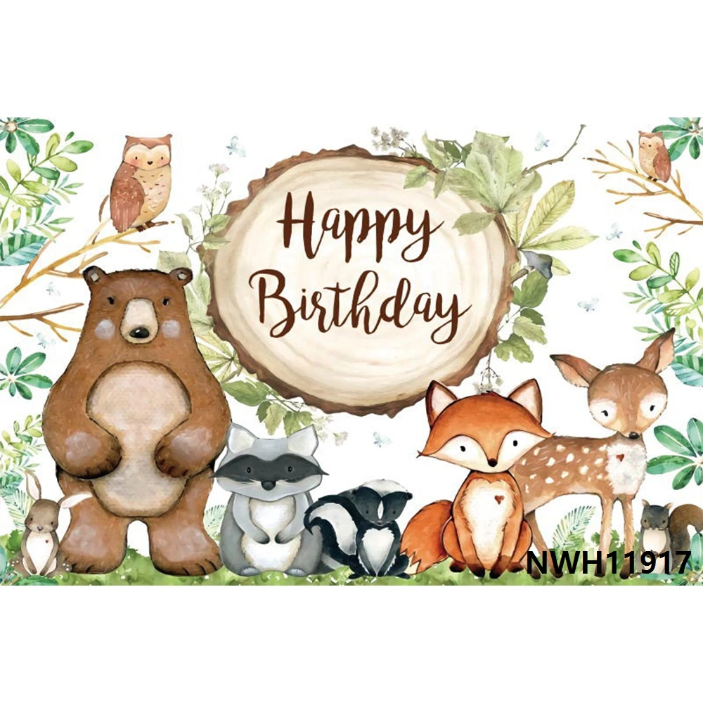 

Nitree Tropical Jungle Forest Wild Animal Safari Party Newborn Baby Shower 1st Birthday Backdrop Vinyl Photography Background 2