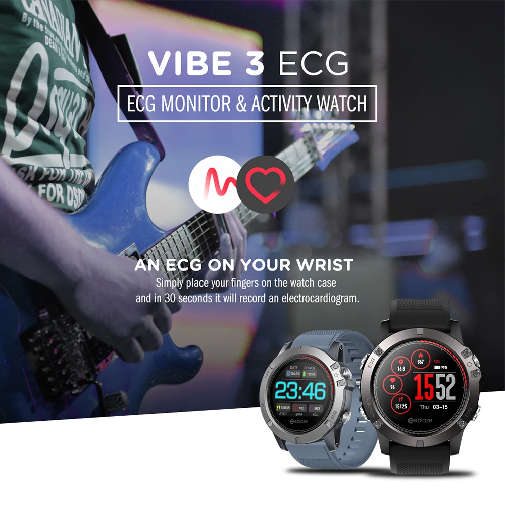 Zeblaze VIBE 3 ЭКГ Смарт часы мужские спортивные Шагомер монитор сна Поддержка 11 языков IP67 Smartwatch цветной дисплей Android IOS