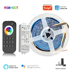 Гибкая беспроводная Светодиодная лента, 5 м, 10 м, Wi-Fi, RGBCW, 12 В, 5050 RGB + CCT светильник 2,4G, дистанционное управление через приложение, Echo, Google Home, голосовое управление