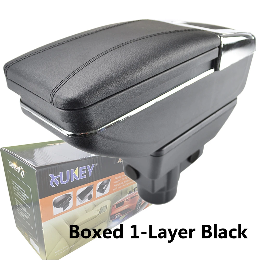 Boxed 1-Layer Black Xukey центральный подлокотник для Opel Corsa D 2006- консольный центр черный ящик для хранения автомобиля для укладки пепельницы Vauxhall - Название цвета: Boxed 1-Layer Black