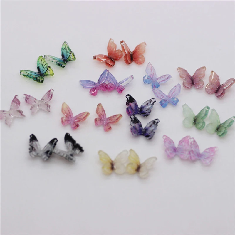 Лидер продаж 10 шт. акриловые мини-бабочки для дизайна ногтей сделай сам украшения