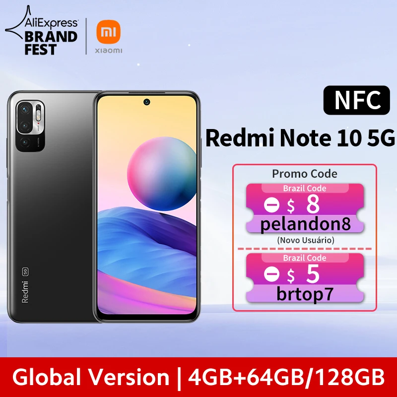 [Мировая премьера В наличии] Xiaomi Redmi Note 10 5G NFC Глобальная версия Смартфон Dimensity 700 90Hz