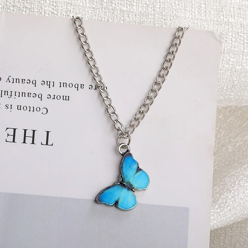 

Korean Fashion Cute Butterfly Pendant Necklace for Women Golden Color Statement Necklace Jewelry Gifts Wholesale Dropshipping