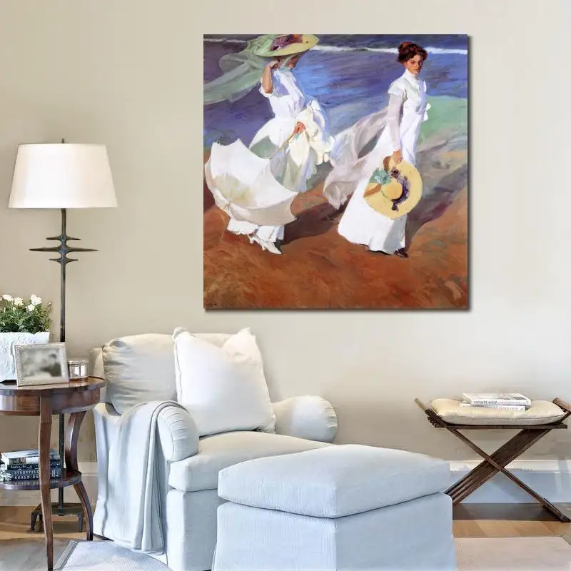 Картина маслом для современного искусства прогулка вдоль моря Joaquin Sorolla y Bastida