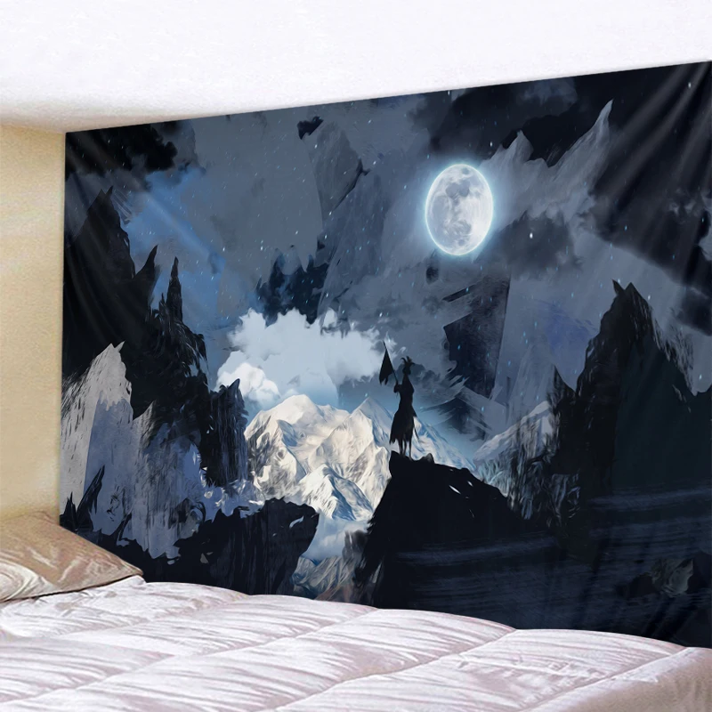 

The Background Of The Hills Under The Moon Wall Hanging Living Room Study Farmhouse Decoration Tapestry Various Sizes