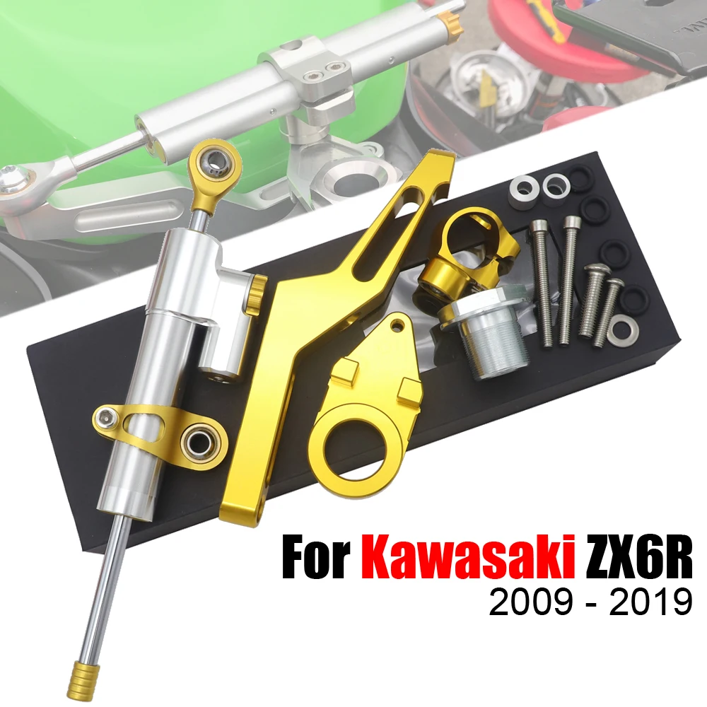 Motorcycle Adjustable Steering Stabilize Damper Bracket Mount kit For Kawasaki ZX6R ZX 6R Moto Steer Support 2009-2022 2020 2019