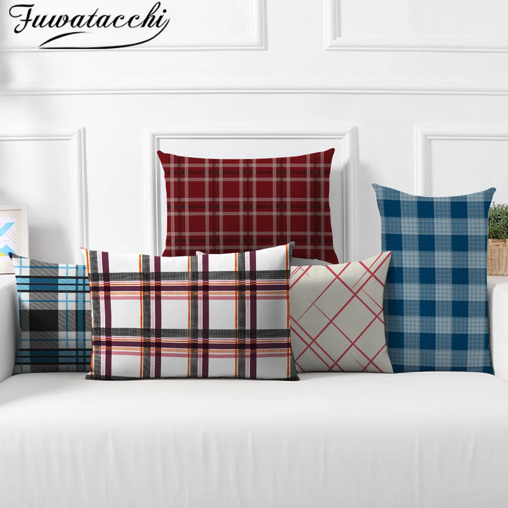 

Fuwatacchi Geometric Rectangle/polyester Cushion Cover Plaid Throw Pillowcase for Sofa Decorative Throw Pillows Covers 30*50cm