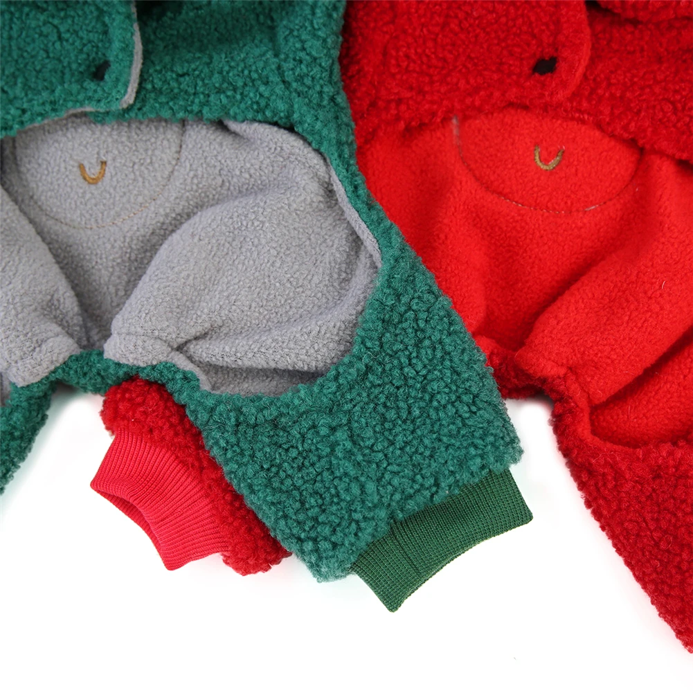 

Christmas Pet Clothes Thicken Warm Cartoon Dog Clothing Cute Puppy Costume Two Feet Four Feet Plush Cat Chihuahua Outfit