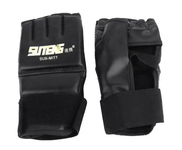 1 пара ПУ кожаные перчатки без пальцев митенки ММА Муай Тай тренировочные