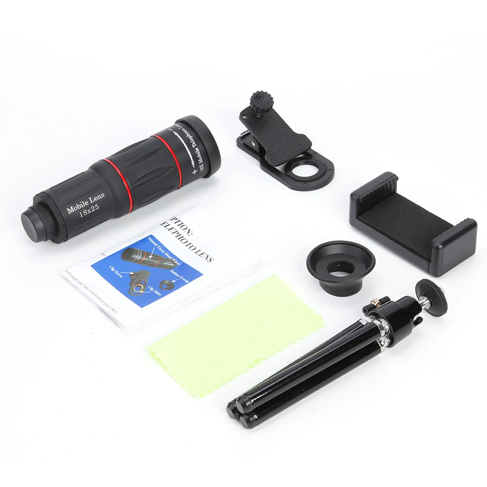 

18x25 Telescope Zoom Telescopes Mobile Lens Excellent Craftsmanship Well Durability for Phone Telephoto Lens with Tripod