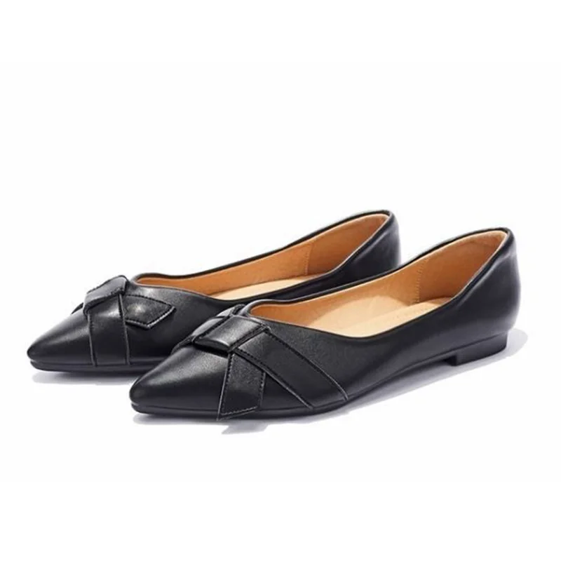 

Fashion Loafers Shoes Women Soft Leather Flats Comfortable Ladies Pointed Toe Shallow Casual Shoes Elegant Female Footwear 2021