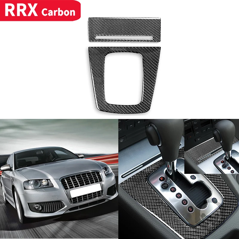 

For Audi A4 S4 B7 2005 2006 2007 2008 Car Gear Shift Panel Gearbox Frame Ashtray Box Trim Cover Carbon Fiber Sticker Accessories