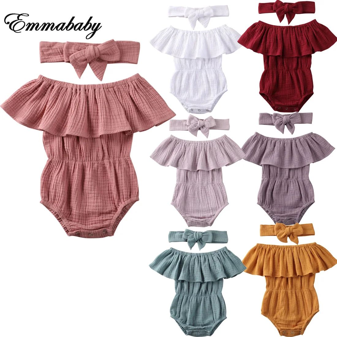 Новинка 2020 года летние комбинезоны для маленьких девочек детские топы с оборками