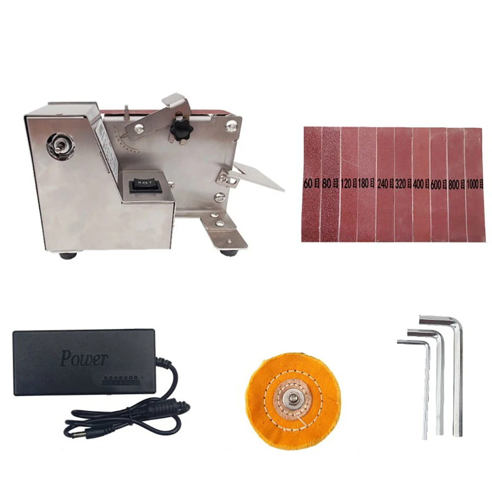 

Миниатюрная абразивная ленточная шлифовальная машина, 100-240 В переменного тока, домашняя электрическая шлифовальная машина, настольная шлифовальная машина, точилка для ножей с фиксированным углом