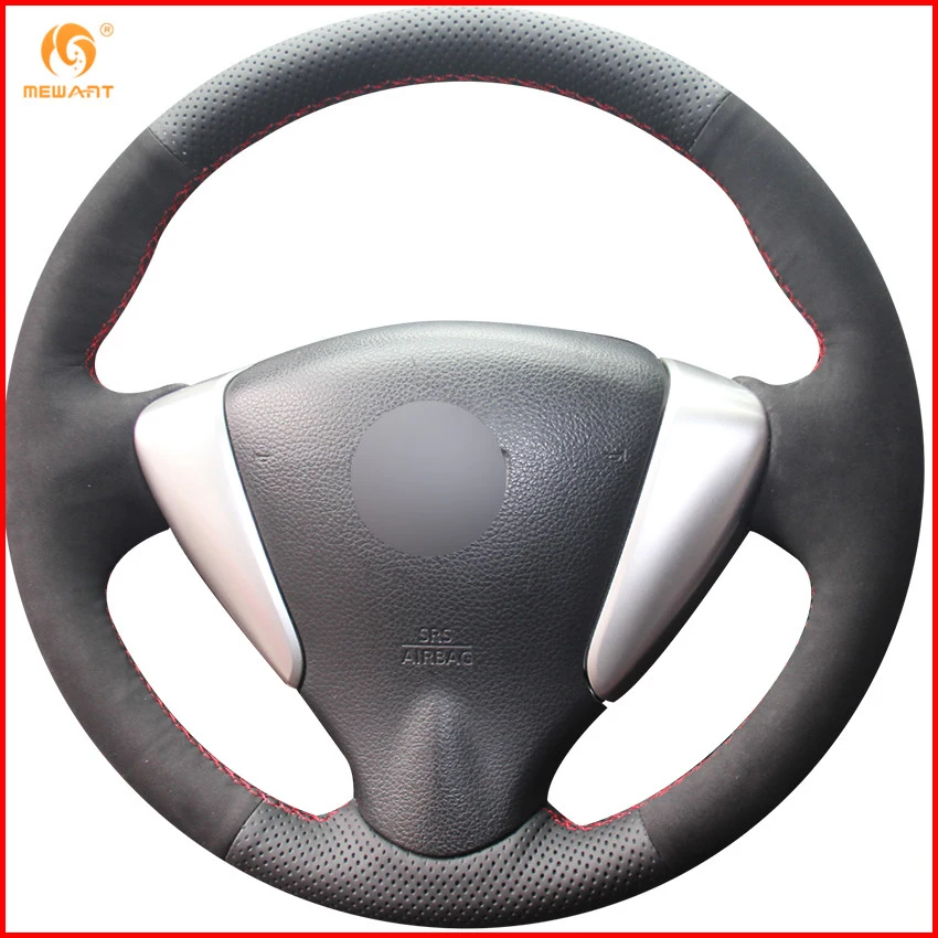MEWANT черный из натуральной кожи замшевый чехол рулевого колеса автомобиля для Nissan