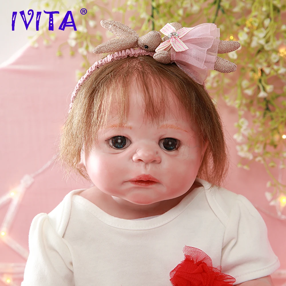 IVITA DS1814 полностью силиконовая кукла реборн Реалистичная виниловая новорожденная
