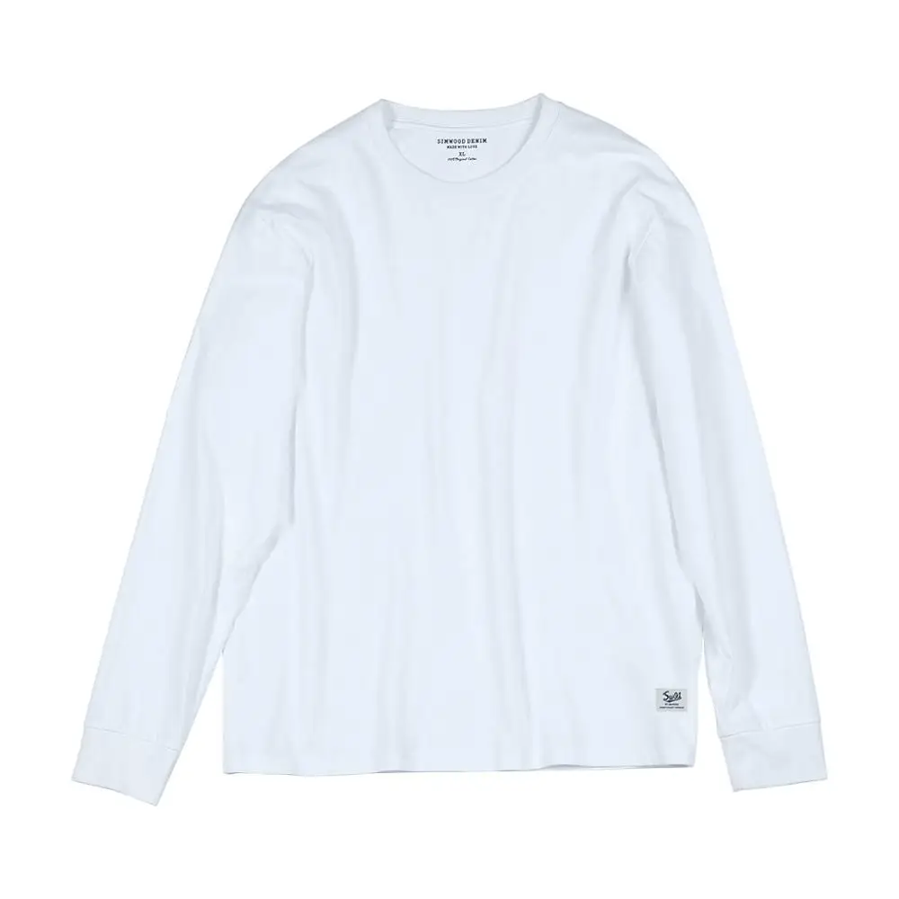 

2021 Spring new long sleeve t shirt men solid color 100% cotton o-neck tops plus size high quality t-shirt SJ150278