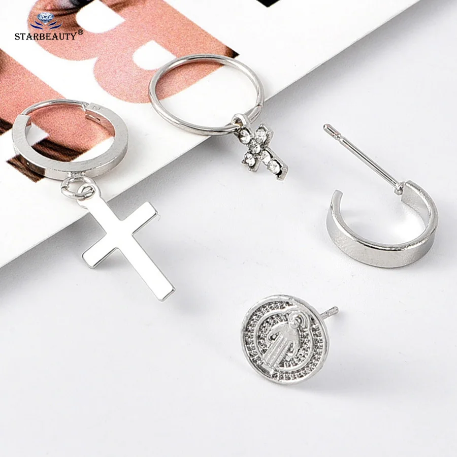 Starbeauty 4 шт. Любовь Иисуса Пуссеты крестики пирсинг уха Oreja спиральные украшения для пирсинга серьги на Козелок набор пирсинг Ювелирное кольцо в нос