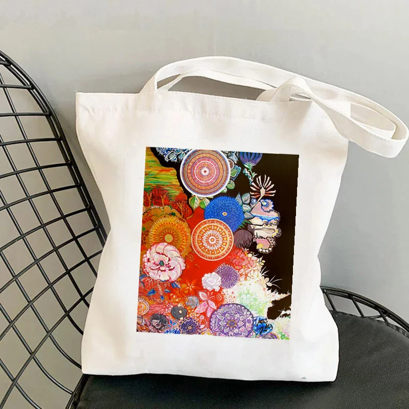 

2021 сумка-шоппер с цветным принтом пыльцы шторма, женская сумка-шоппер в стиле Харадзюку, Женская холщовая сумка-шоппер на плечо