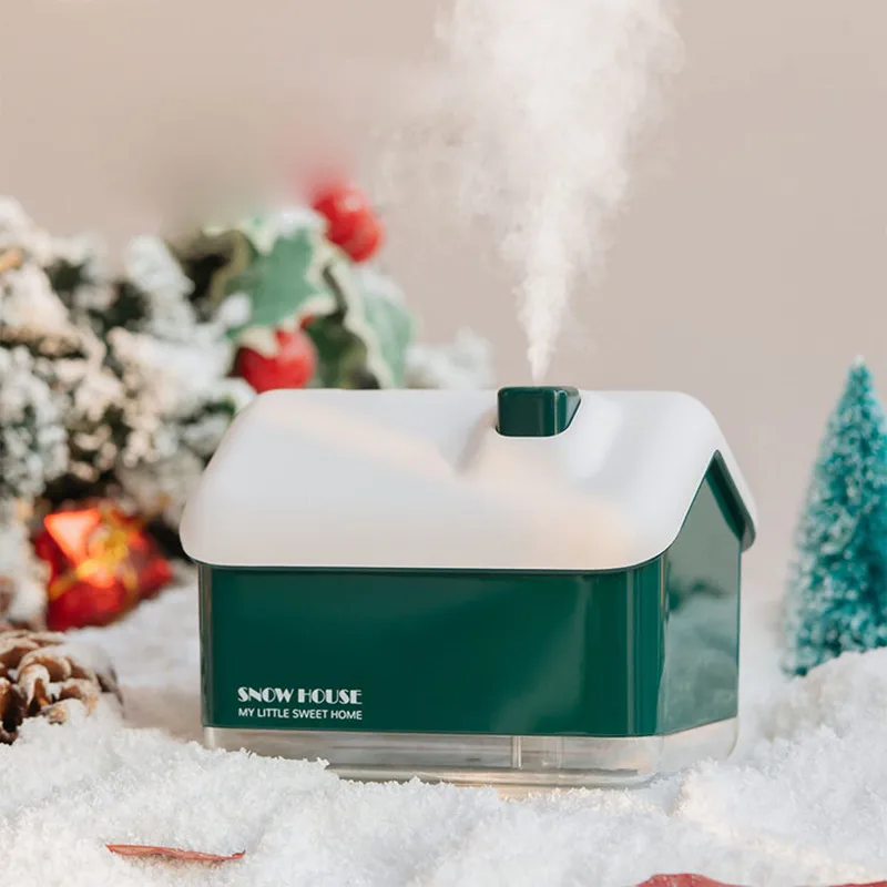 

300ml Snow House Air Humidifier USB Ultrasonic Mist Maker Car Diffuser freshener LED Light For Home Fragrance Christmas Gift