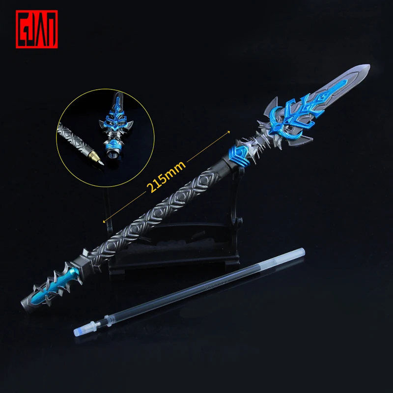 

Doula Continent Surrounding Writing Pen Metal Pen Tangmen Tang San Bawang Gun Props Gel Pen Blue Silver Grass Thunder Version