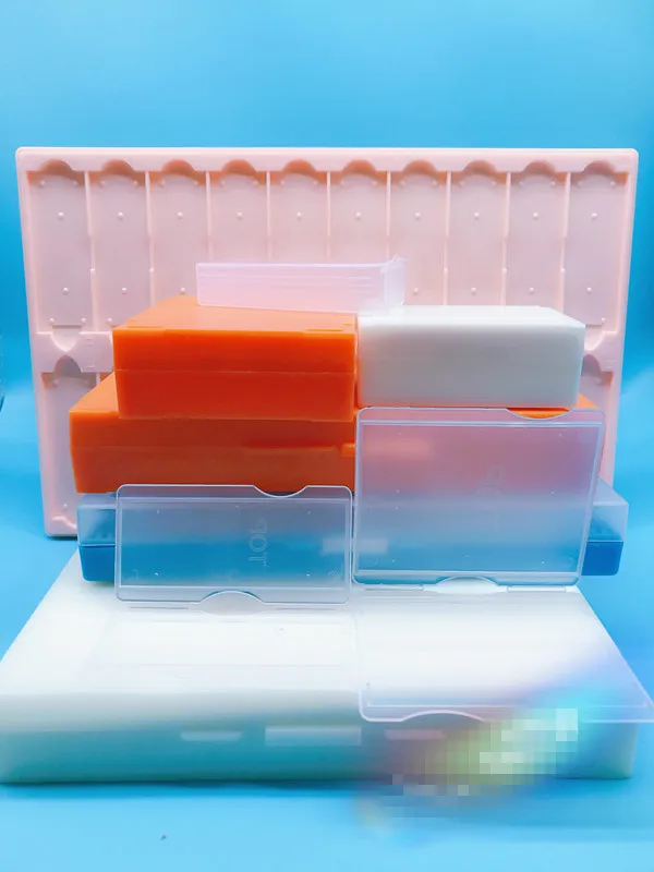 1 шт. пластиковый прямоугольник микроскоп стеклянный держатель скользящая