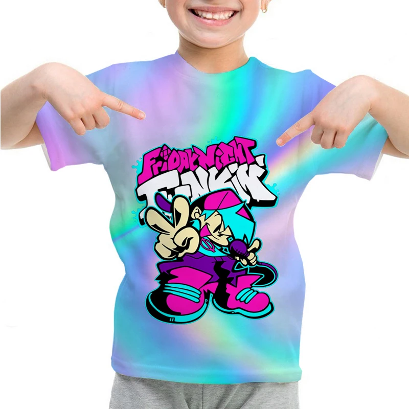 

Hot Game Friday Night Funkin T-shirt Children 3D Tees Tops Summer Short Sleeve Tshirt Cartoon Kids T-shirts Fnf T Shirt Camiseta