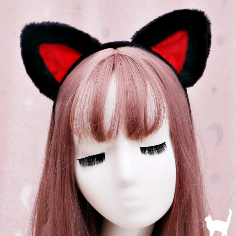 Для женщин для девочек милые Детские ободки с кошачьими ушками плюшевые головная