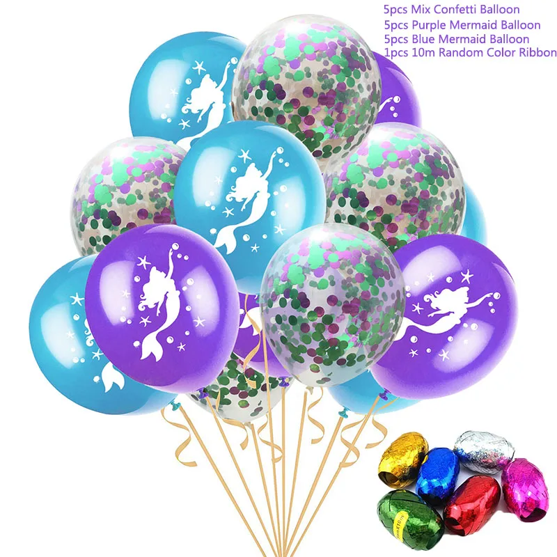 15pcs mermaid B STARLZMU 9 шт Русалка шары металлик хром шары Русалка цвета в фиолетовый зеленый и синий шары из латекса цвета металлик Вечерние - Цвет: 15pcs mermaid B