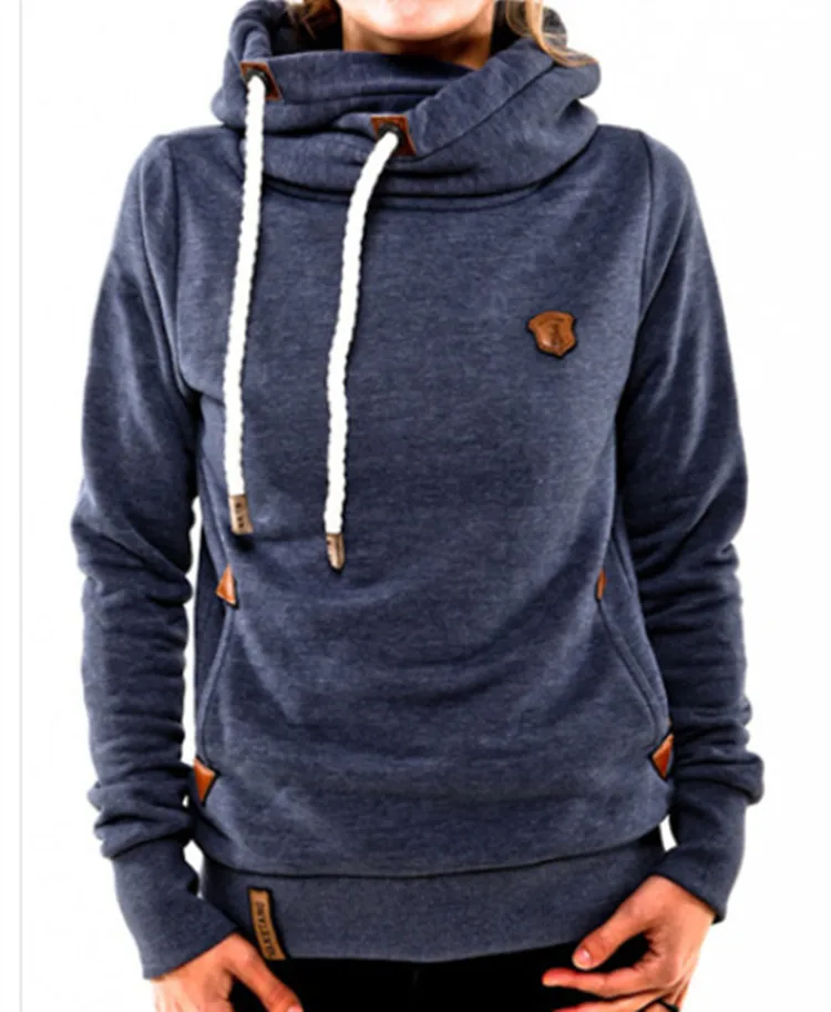 Женский свитер с капюшоном в американском стиле размера плюс Модный зимний