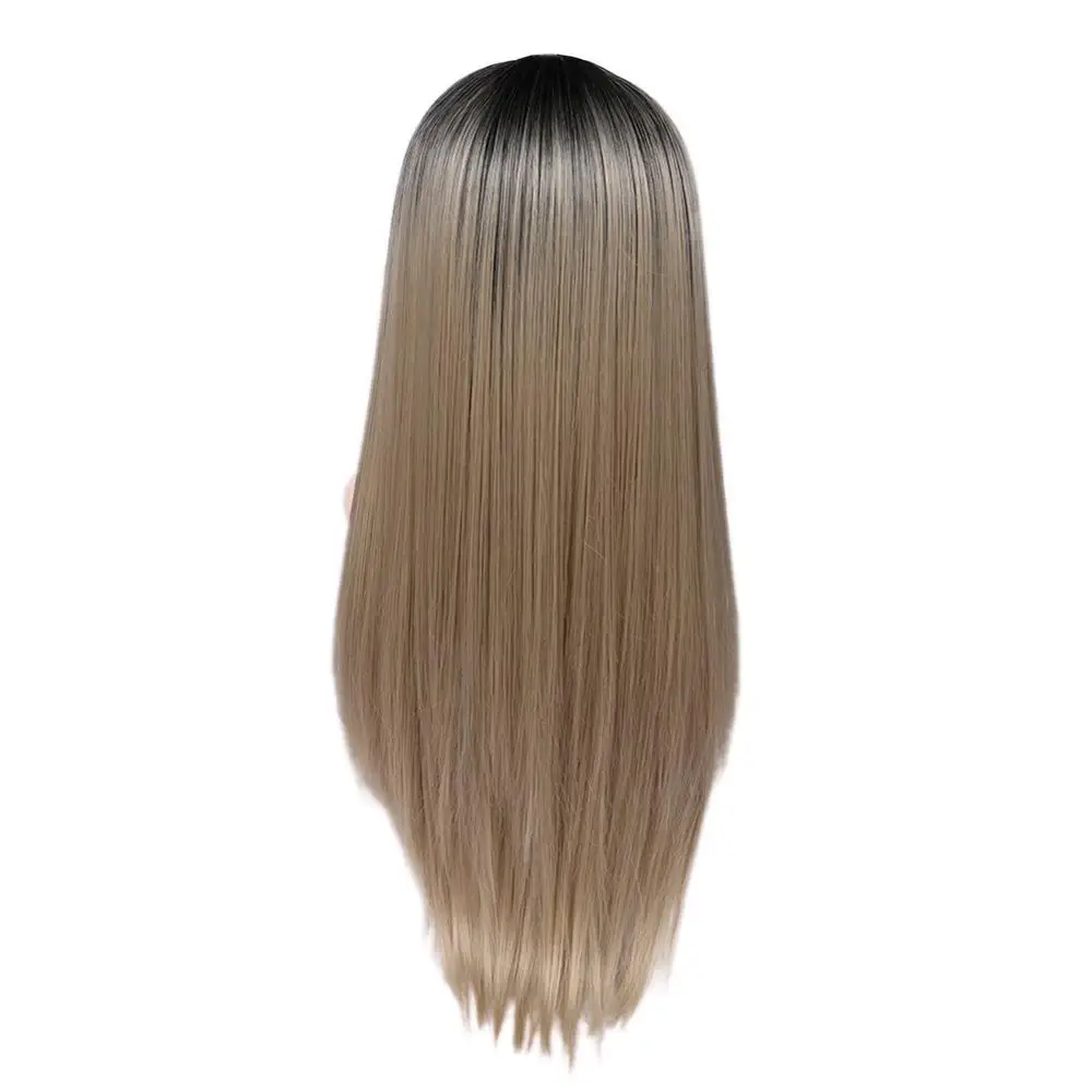 Ombre Brown Wignee, длинные прямые волосы, синтетический парик для женщин, блонд, натуральные волосы средней части, Термостойкое волокно для черных/белых женщин - Цвет: Ombre Brown