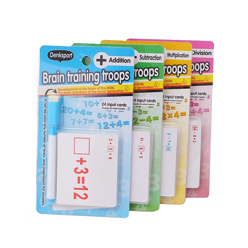 24 шт. Детские Монтессори Обучающие математические карточные игрушки сложение