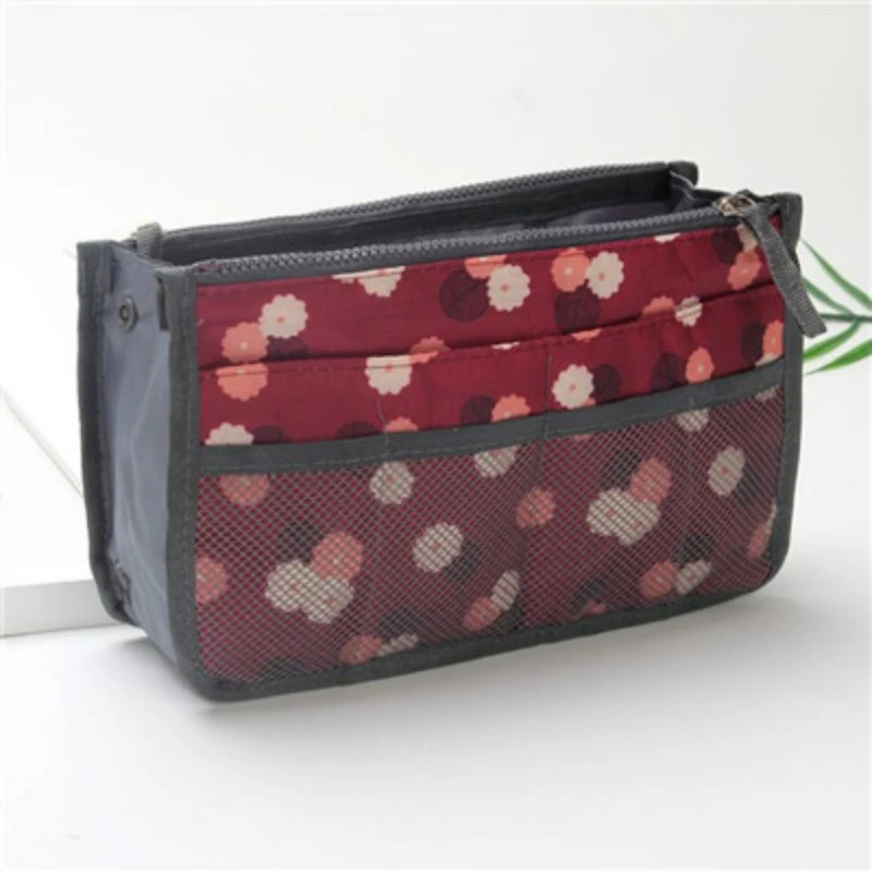 

New Organizer Insert BagWomen Nylon Travel Insert Organizer Handbag Purse Large liner Lady Makeup Cosmetic Bag Wash make up bag