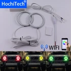 Беспроводной разноцветный светодиодный дневной светильник ангельский глаз с RGB-подсветкой и Wi-Fi, ДХО для Toyota FJ Cruiser 2007, 08, 2009, 2010, 2011, 2012, 2013, 2014