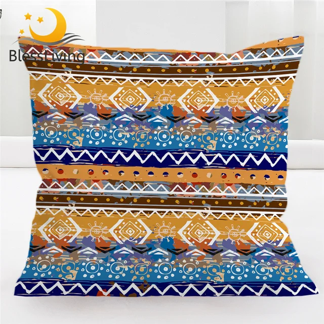 BlessLiving Aztec Cushion Cover Southwestern Pillow Case Boho Tribal Decorative Throw Pillow Cover Geometric Home Decor 45cm 1