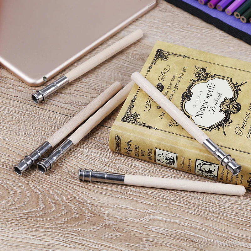 

5Pcs Pencil Extender Adjustable Wooden Lengthener Holder Painting Drawing Tool