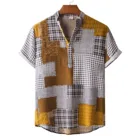 Мужская Летняя быстросохнущая пляжная одежда Цветочная гавайская рубашка с коротким рукавом 2021, повседневная одежда для отпуска на пуговицах, свободная Мужская одежда