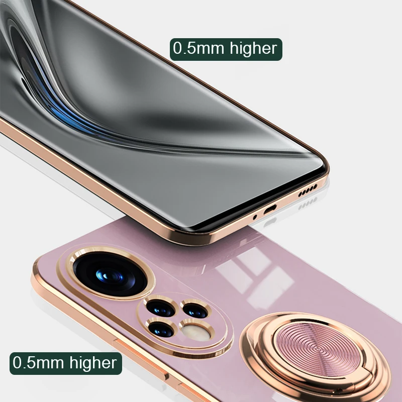 luxury with ring holder phone case for huawei honor 50 pro se 20 pro p20 p30 p50 pro nova 9 pro plating shockproof phone cover free global shipping